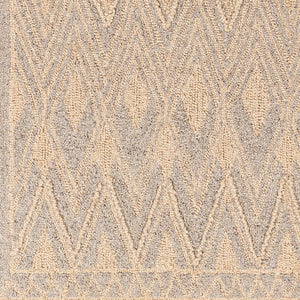 Surya Newcastle Handmade 2' X 3' Bohemian-style Wool Rug - Luxurious High Pile, Easy Maintenance & Unique Design Beige Wool Ncs2317-46