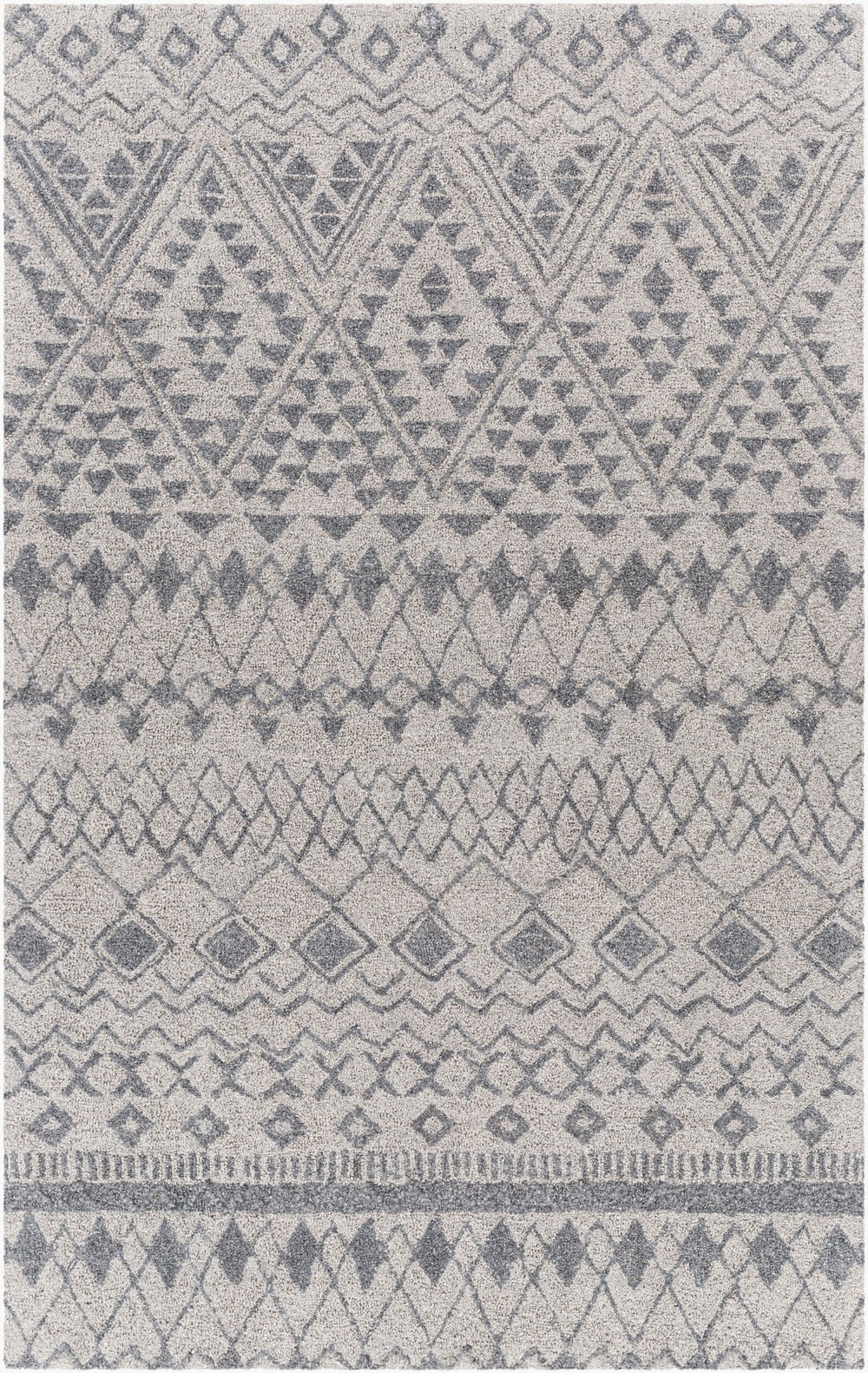 Surya Newcastle Handmade 2' X 3' Bohemian-style Wool Rug - Luxurious High Pile, Easy Maintenance & Unique Design Gray Wool Ncs2318-46