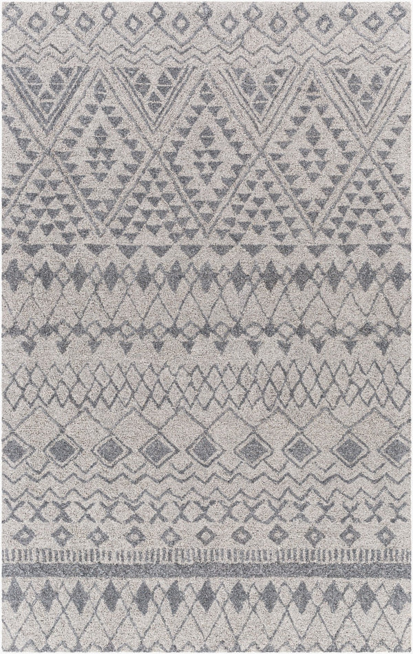 Surya Newcastle Handmade 2' X 3' Bohemian-style Wool Rug - Luxurious High Pile, Easy Maintenance & Unique Design Gray Wool Ncs2318-46