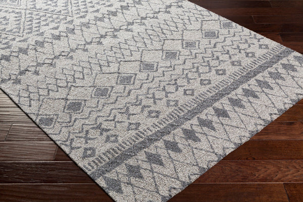 Surya Newcastle Handmade 2' X 3' Bohemian-style Wool Rug - Luxurious High Pile, Easy Maintenance & Unique Design Gray Wool Ncs2318-46