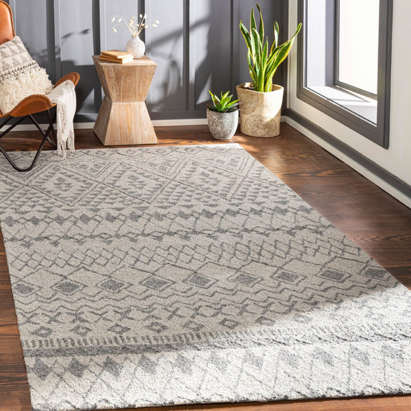 Surya Newcastle Handmade 2' X 3' Bohemian-style Wool Rug - Luxurious High Pile, Easy Maintenance & Unique Design Gray Wool Ncs2318-46