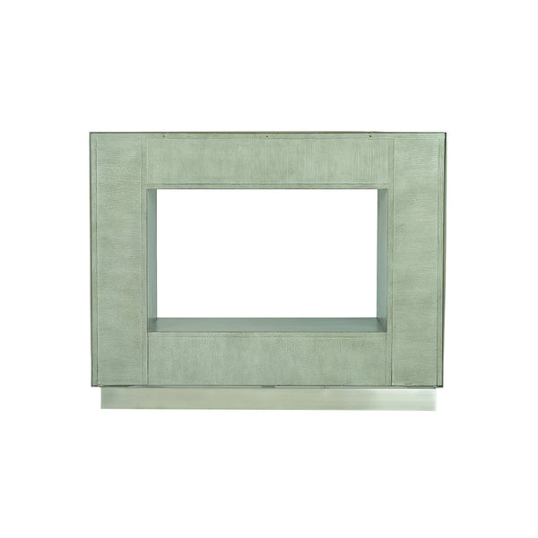 Bernhardt Bernhardt Tarnished Nickel Nightstand With Cerused White Oak Interior, Hidden Drawer & Geometric Flair 396219