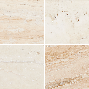 Boyles Travertine Tray with Unique Pitting and Forged Iron Base - Modern Natural Home Accent