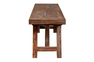 Porter Designs Kalispell Solid Sheesham Wood Dining Bench – Handcrafted Elegance For Your Home Brown Wood 07-196-13-2439