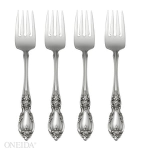Lenox Oneida Louisiana Fine Flatware Salad Forks, Set of 4 Metallic, STAINLESS METAL 2561004B