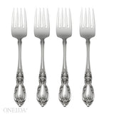 Oneida Louisiana Elegant Stainless Steel Salad Forks, Set of 4, Mirror Finish