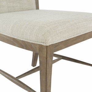 Bernhardt Bernhardt Rustic Patina Side Chair Peppercorn — Weathered White Oak, Button-Tufted, Casual Traditional Elegance 387561D