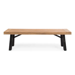 English Elm Outdoor Acacia Hardwood Slat Bench Set of Two for Patio Garden Dining Use 56702.00