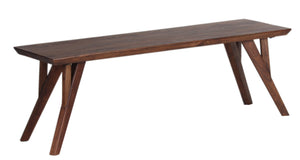 Porter Designs Porter Portola Solid Acacia Wood Dining Bench - Mid-century Modern With Flared Legs, Brown Finish Brown Wood 07-108-13-0022