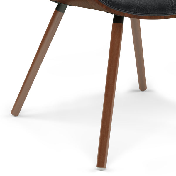 English Elm Malden Bentwood Dining Chair - Distressed Black Vegan Leather, Mid-Century Modern Comfort & Style B136P158902