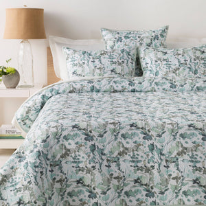 Surya Naida 88"W X 92"L Quilt Sham – Cozy Cottage Style, Easy Care, Soft Polyester/Cotton Blend For Comfort Pale Blue Cotton,Cotton,Polyester,Polyfill Nda2000-fqset