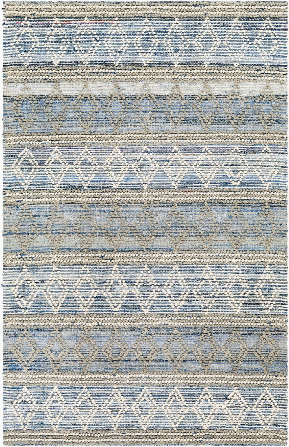 Livabliss Nadine Hand-woven Cotton Wool Runner Rug for Hallways and Entryways Artisan High Pile Beige, Ivory 6' x 9' NDD2300-69