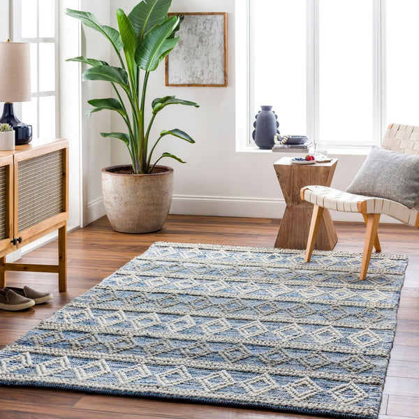 Livabliss Nadine Hand-woven Cotton Wool Runner Rug for Hallways and Entryways Artisan High Pile Beige, Ivory 6' x 9' NDD2300-69