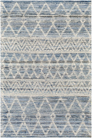 Livabliss Nadine Handwoven Wool Cotton Bohemian Runner Rug for Hallways and Entryways Ivory, Navy 9' x 12' NDD2301-912