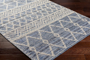 Livabliss Nadine Handwoven Wool Cotton Bohemian Runner Rug for Hallways and Entryways Ivory, Navy 9' x 12' NDD2301-912