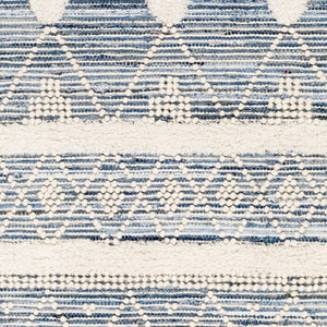 Livabliss Nadine Artisan Hand Woven Cotton Wool Runner Rug for Hallways and Entryways Ivory, Blue 9' x 12' NDD2302-912