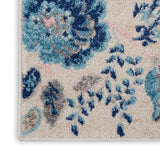 Nourison Tranquil TRA02 Machine Made Power-loomed No Border Indoor Only Farmhouse Vintage Rug Ivory,Light Blue, Blue and White 100% Polypropylene 99446483751