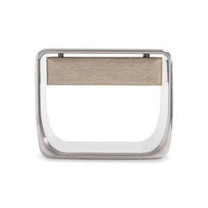 Bernhardt Bernhardt Lomond Nightstand — Midcentury Tarnished Nickel Shell, Trevin Oak Floating Drawer, 35.75"W 347230