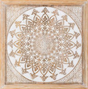 Surya Nadia 24" Dimensional Wall Accent - Global Inspired Design For Elegant Home Decor & Charm! Main, White,Frame, Manufactured Wood,Manufactured Wood Ndi001-2424