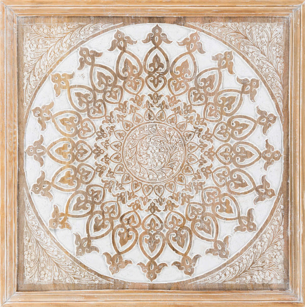 Surya Nadia 24" Dimensional Wall Accent - Global Inspired Design For Elegant Home Decor & Charm! Main, White,Frame, Manufactured Wood,Manufactured Wood Ndi001-2424