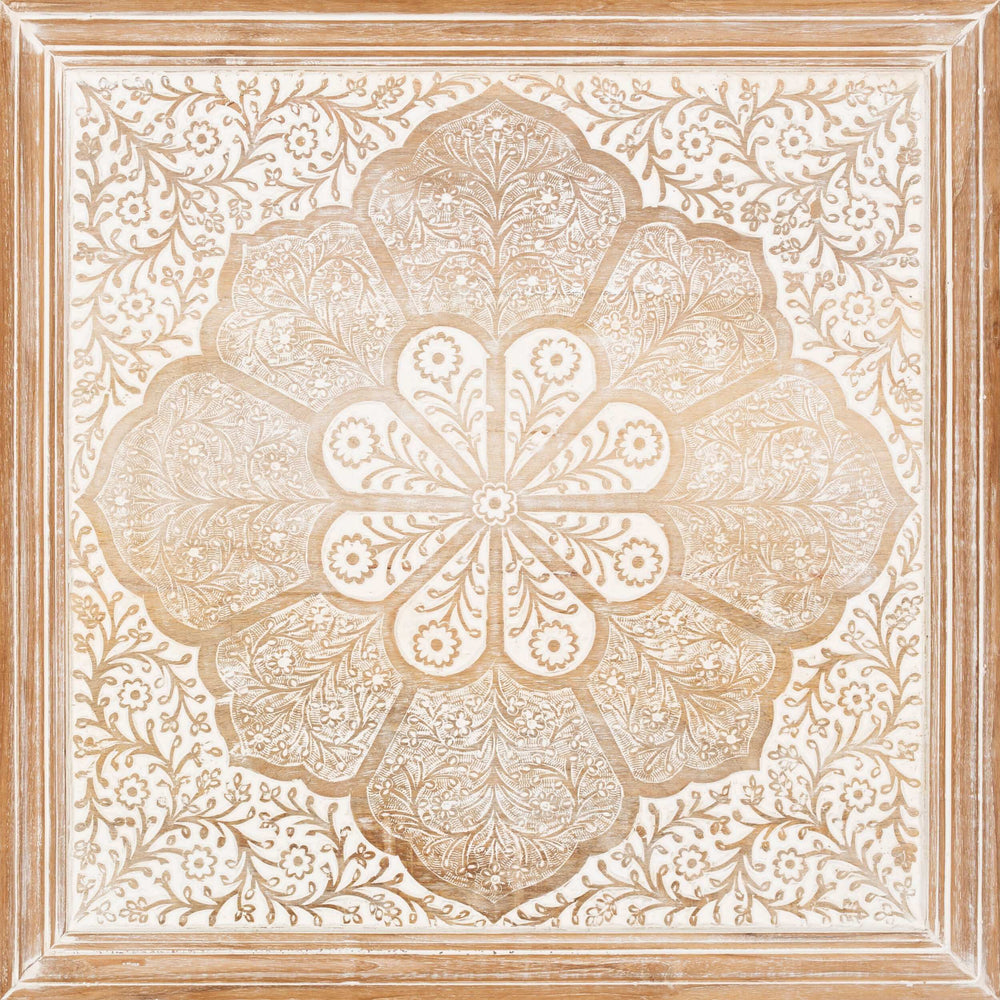 Surya Nadia 24" Dimensional Wall Accent - Global Inspired Design For Elegant Home Decor & Charm! Main, White,Frame, Manufactured Wood,Manufactured Wood Ndi002-2424