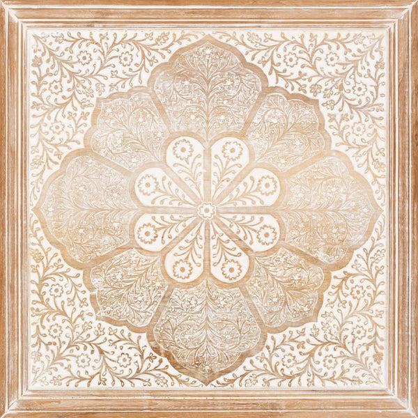 Surya Nadia 24" Dimensional Wall Accent - Global Inspired Design For Elegant Home Decor & Charm! Main, White,Frame, Manufactured Wood,Manufactured Wood Ndi002-2424
