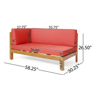 English Elm Christopher Knight Home® - Brava X-Back Left Corner Bench Set For Stylish Indoor/Outdoor Comfort - Durable Acacia Wood Design 57967.00RED2