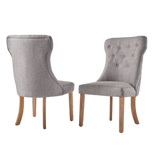 Homelegance By Top-Line Marsean Button Tufted Dining Chairs (Set of 2) Natural Rubberwood