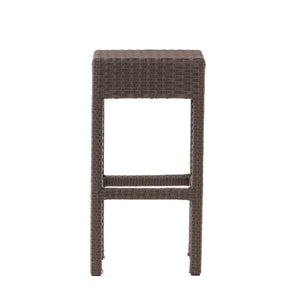 English Elm Outdoor Woven Polyethylene Rattan Backless Barstools Set of 2 for Patio and Poolside 54774.00