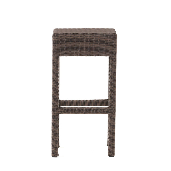 English Elm Outdoor Woven Polyethylene Rattan Backless Barstools Set of 2 for Patio and Poolside 54774.00