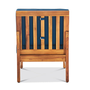 English Elm Perla Armless Accent Chair Tailored Low Profile Upholstered Seat for Living Room Blue 58941.00MBLU