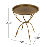 Christopher Knight Home® - Noble House - Begole Vintage Style Handcrafted Iron Tray Top Side Table