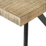 Homelegance By Top-Line Amala Wood Finish and Black Metal Base Dining Table Light Pine Veneer