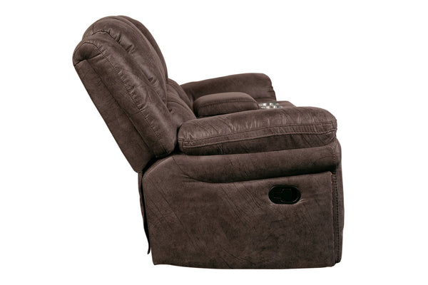 Porter Designs Porter St John Motion Reclining Love Seat - Plush Brown Leather-like Comfort For Stylish Living Brown Fabric 03-201-02-7625