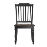 Homelegance By Top-Line Antonio Two-Tone Antique Dining Chairs (Set of 2) Black Rubberwood