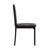 Homelegance By Top-Line Aristos Metal Faux Leather Upholstered Dining Chairs Black Metal