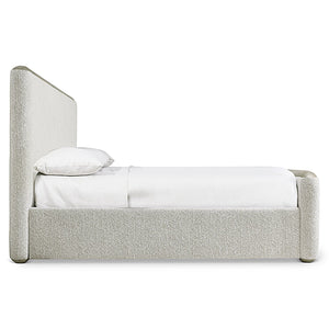 Bernhardt Bernhardt Arcadia Panel Bed King — Rustic-Modern Upholstered Headboard, Clay Woodgrain Accents, Supportive Slats K2005