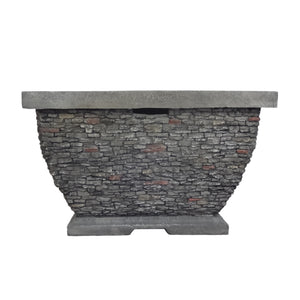 English Elm 32" Square Mgo Concrete Wood Burning Fire Pit Handcrafted for Outdoor Patios 62392.00GRY