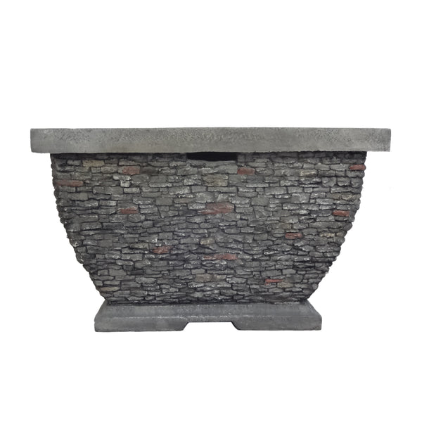 English Elm 32" Square Mgo Concrete Wood Burning Fire Pit Handcrafted for Outdoor Patios 62392.00GRY