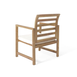 English Elm Christopher Knight Home® - Outdoor Acacia Wood Club Chairs Set of 2 with White Cushions, Weather-Resistant Poolside Seating 36" 56836.00