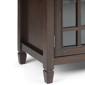 English Elm Connaught Low Storage Cabinet - Handcrafted Dark Chestnut Brown With Adjustable Shelves & Style B136P158126