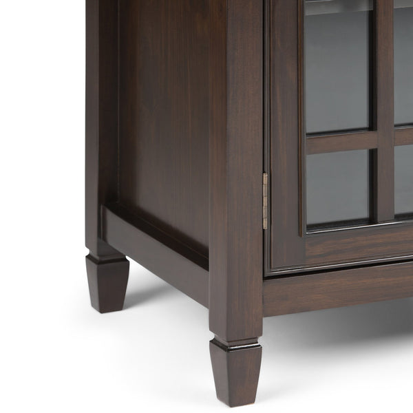 English Elm Connaught Low Storage Cabinet - Handcrafted Dark Chestnut Brown With Adjustable Shelves & Style B136P158126