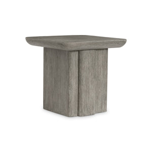 Bernhardt Bernhardt Monolith Side Table — Wirebrushed Oak Rustic Modern Accent Table With Sculptural Geometry And Texture 343125