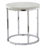 Steve Silver Echo White Marble Top Round End EC100WE