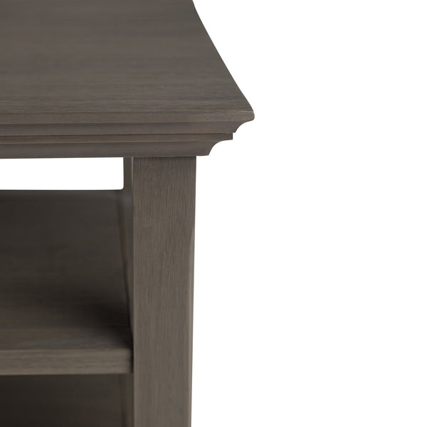 English Elm Acadian Farmhouse Grey End Table - Handcrafted Solid Wood With Open Shelves For Stylish Storage B136P159689