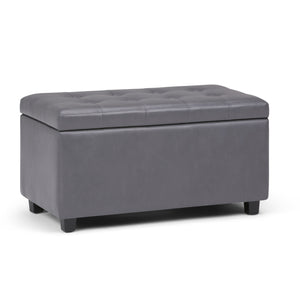 English Elm Cosmopolitan Storage Ottoman In Stone Grey - Stylish, Versatile Seating & Hidden Storage Solution B136P159772