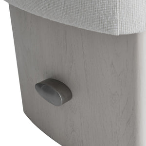 Bernhardt Bernhardt Sereno Bench With Rounded Upholstered Seat, Lutra Wood-Grain Cast-Resin Panels, Nickel Stretcher 329508