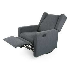 English Elm Christopher Knight Home® - Swivel Recliner Pushback Chair with Lever & Wingback Design, Space-Saving Swivel Recliner for Living Room Charcoal 67547.00CHAR