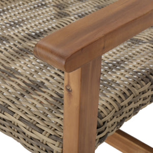 English Elm Christopher Knight Home® - Outdoor Acacia Wicker Club Chairs Set (2) - Natural/Grey Acacia Frame, 400 lb Capacity, All-Weather Comfort 60397.00WTC