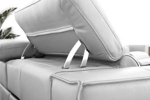 VIG Furniture Nella White Leather Armchair With Electric Recliner & Powered Headrest, Pocket Spring Comfort (95) VGKN-E9193-WHT-CH